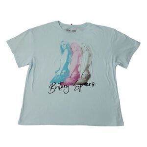 Britney Spears/Blue - Official Merchandise Ladies Soft Short Sleeve Licensed Ban